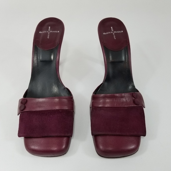 Dusica Dusica Wine Pumps Square Toe Shoes Italian - Picture 5 of 8